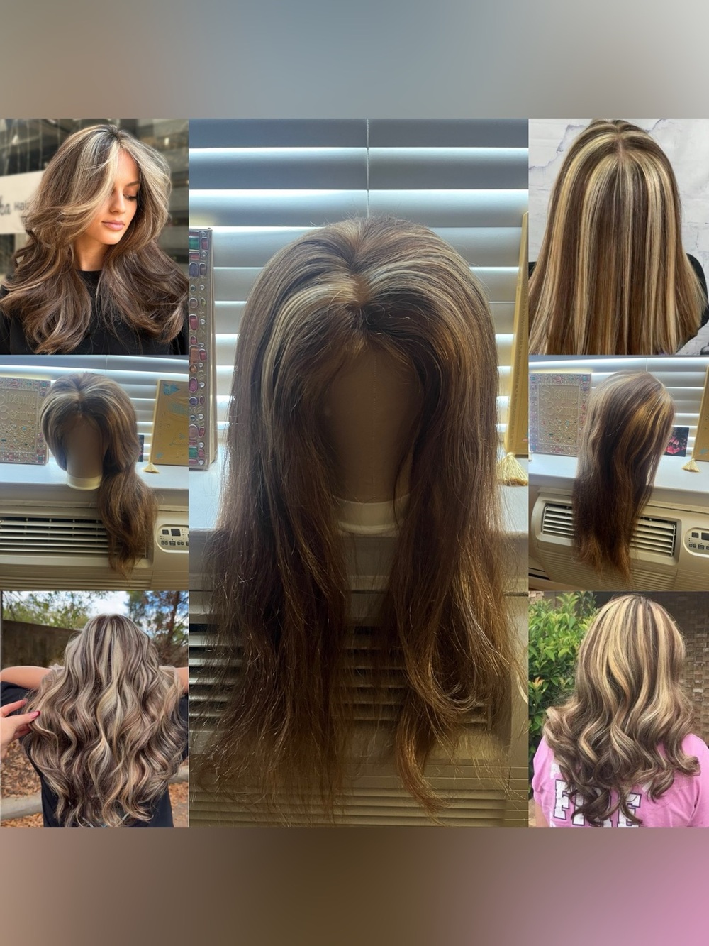 100% Human Hair Highlight Brown/Blonde Lace Front Wig 5X5 Closure